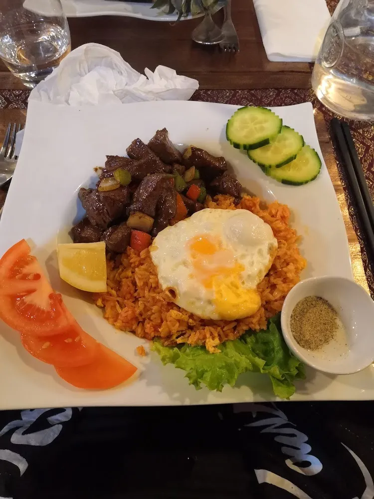 Tomato Rice with Beef Luc Lac